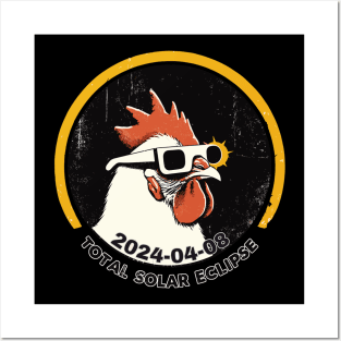 Cool rooster total solar eclipse 2024 Posters and Art